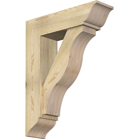 Ekena Millwork Funston Traditional Rough Sawn Bracket w/ Offset Brace, Douglas Fir, 8"W x 28"D x 36"H BKT0806X28X36FST01RDF